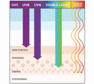 Afbeelding invloed straling op de huid